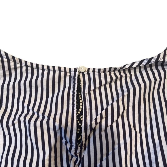 The Limited Womens Blouse 3/4 Sleeve Top Stripe Multicolor Lace Trim Size 1X - Picture 5 of 12